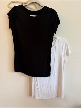 G by Juliana TWO PACK Crewneck Short-Sleeve Tee - Black and White